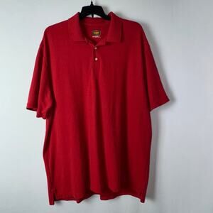 Foundary Men Big & Tall Collard Polo Solid Shirt Short Sleeve Size 3XLT Red